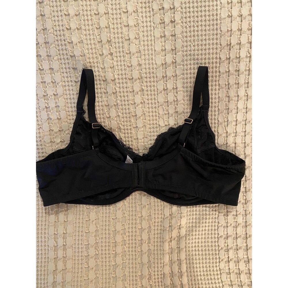 Auden Bra‎ 42D Black Lace Underwire  EUC 3 Clasp Beautiful Sexy Supportive!